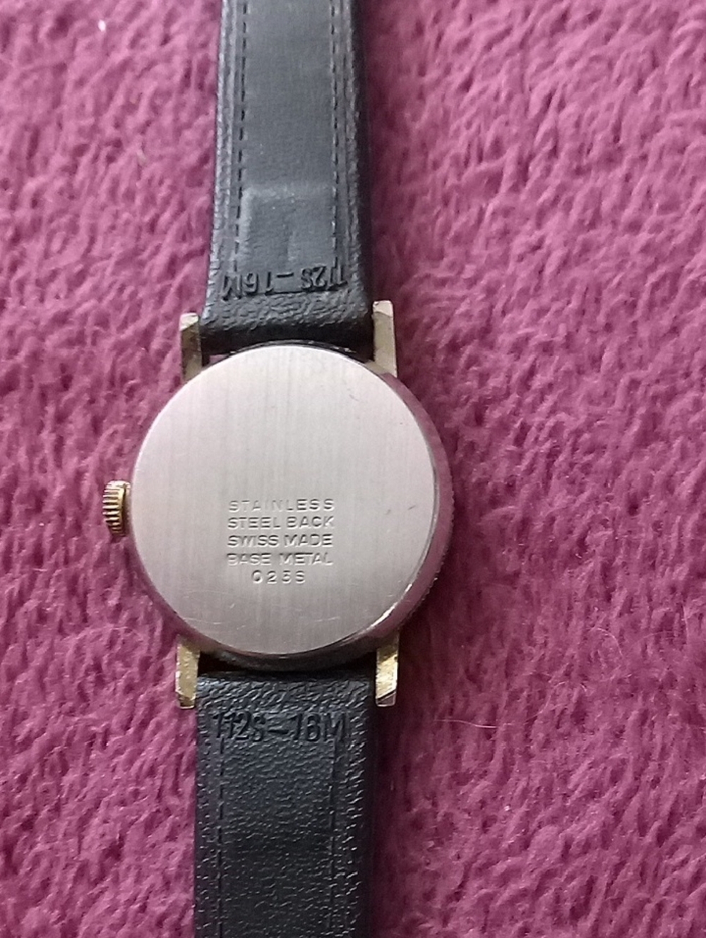 Vintage Silver Mickey Mouse Dial Watch with Black Leather Strap - Picture 2 of 3